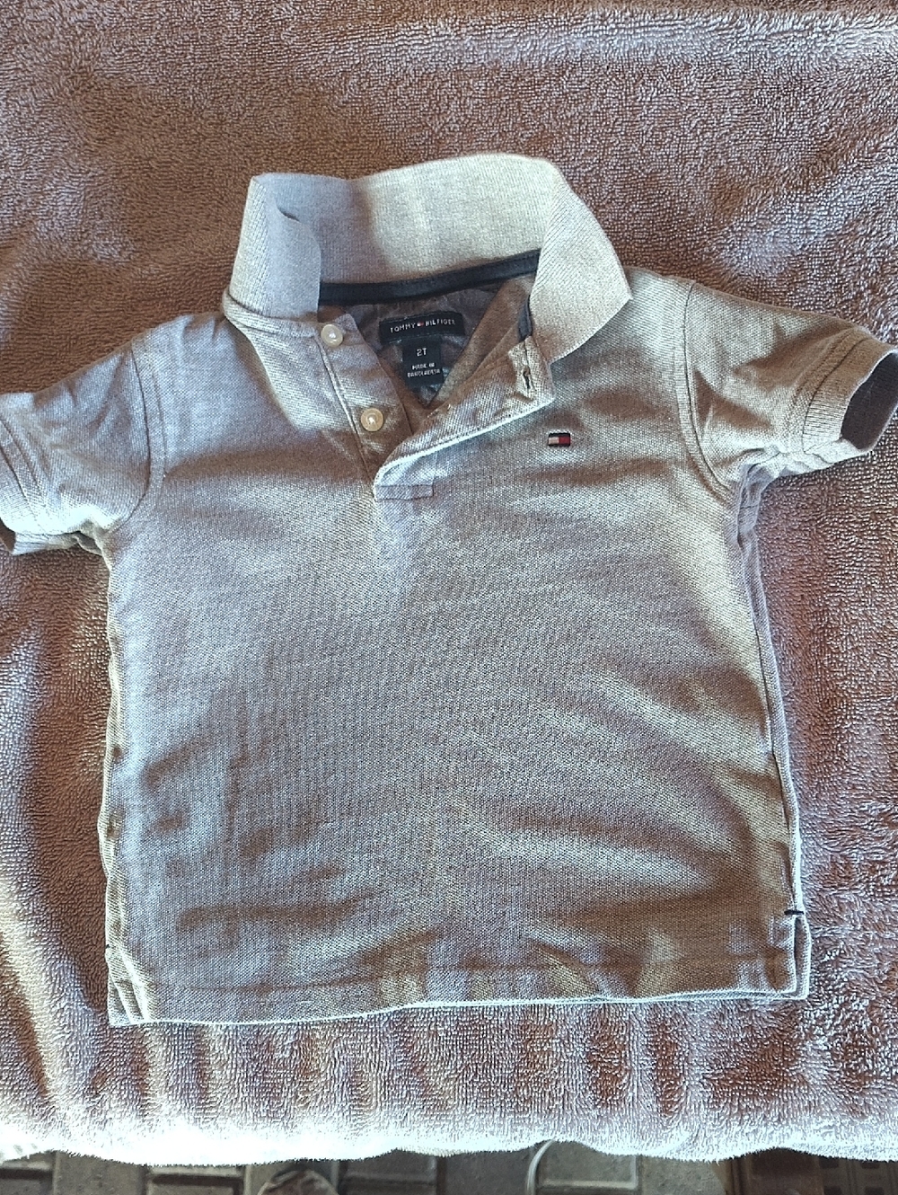 Tommy Hilfiger Boys Light Gray Polo Shirt with Logo